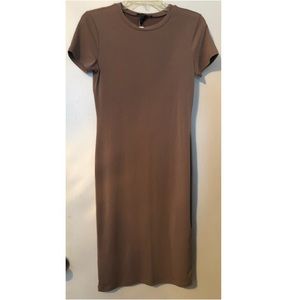 Tan Midi Bodycon Dress